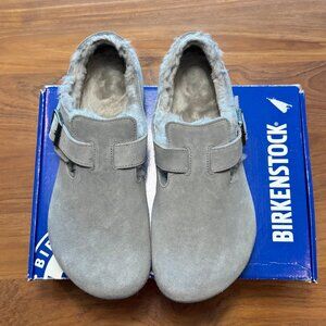 Birkenstock London Shearling in Suede, Whale Gray, US Women's 9-9.5, EU 40